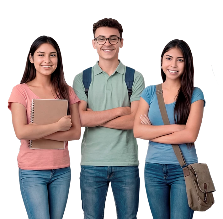 Estudiantes planificando su día en el evento